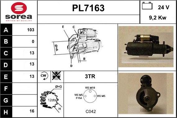 Sera PL7163 - Starteris autodraugiem.lv