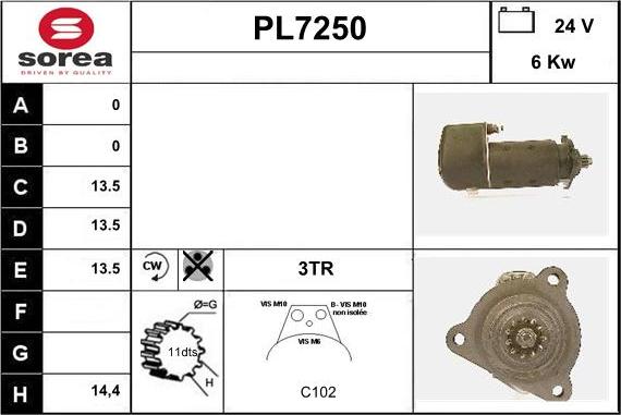 Sera PL7250 - Starteris autodraugiem.lv