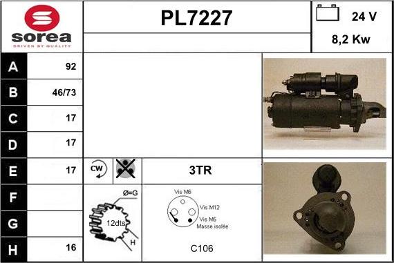 Sera PL7227 - Starteris autodraugiem.lv