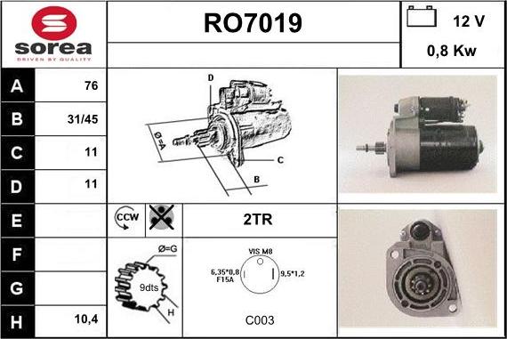 Sera RO7019 - Starteris autodraugiem.lv