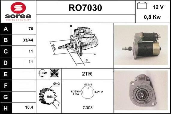 Sera RO7030 - Starteris autodraugiem.lv