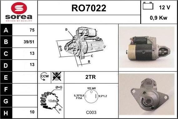 Sera RO7022 - Starteris autodraugiem.lv