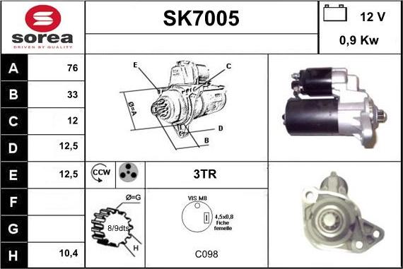 Sera SK7005 - Starteris autodraugiem.lv