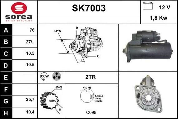 Sera SK7003 - Starteris autodraugiem.lv