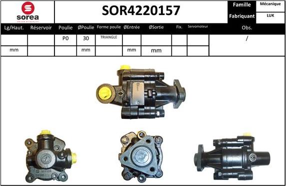 Sera SOR4220157 - Hidrosūknis, Stūres iekārta autodraugiem.lv