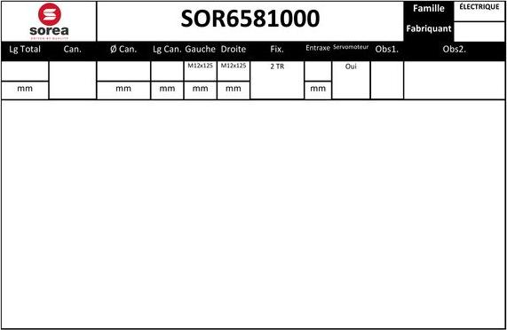 Sera SOR6581000 - Stūres mehānisms autodraugiem.lv