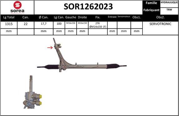 Sera SOR1262023 - Stūres mehānisms autodraugiem.lv