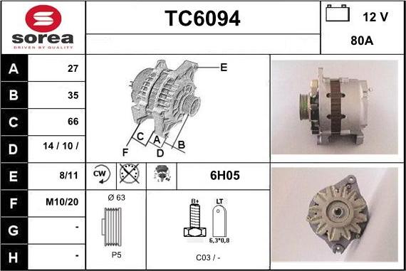 Sera TC6094 - Ģenerators autodraugiem.lv