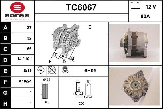 Sera TC6067 - Ģenerators autodraugiem.lv