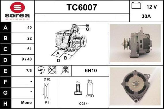 Sera TC6007 - Ģenerators autodraugiem.lv