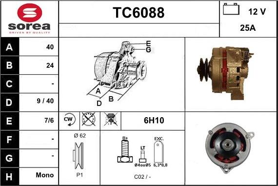 Sera TC6088 - Ģenerators autodraugiem.lv