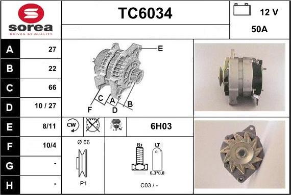 Sera TC6034 - Ģenerators autodraugiem.lv