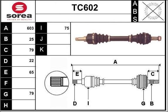 Sera TC602 - Piedziņas vārpsta autodraugiem.lv