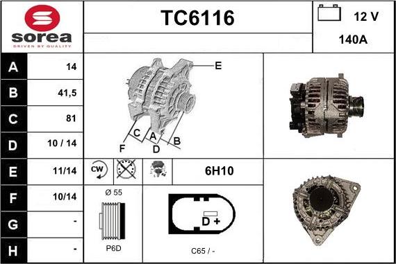 Sera TC6116 - Ģenerators autodraugiem.lv