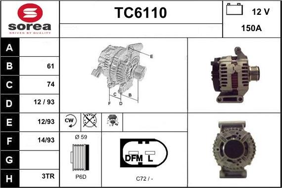Sera TC6110 - Ģenerators autodraugiem.lv