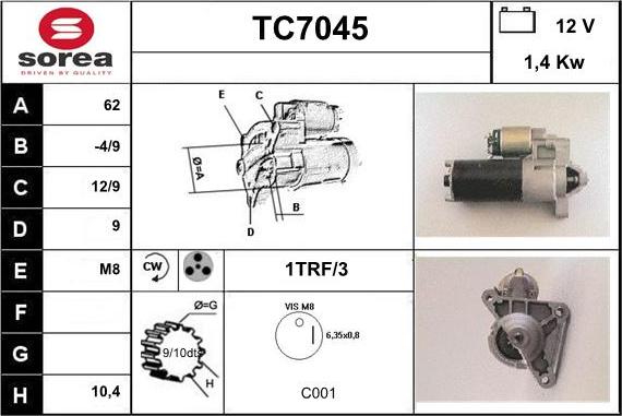 Sera TC7045 - Starteris autodraugiem.lv