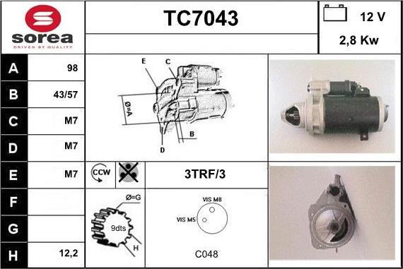 Sera TC7043 - Starteris autodraugiem.lv