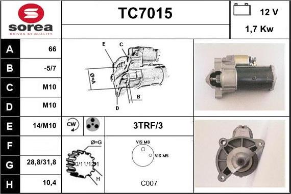 Sera TC7015 - Starteris autodraugiem.lv