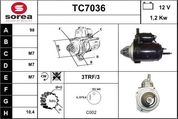 Sera TC7036 - Starteris autodraugiem.lv