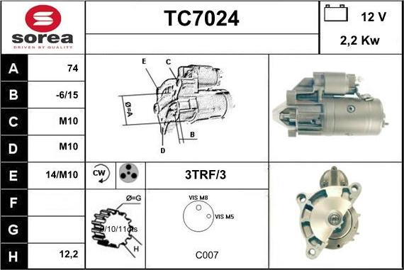 Sera TC7024 - Starteris autodraugiem.lv