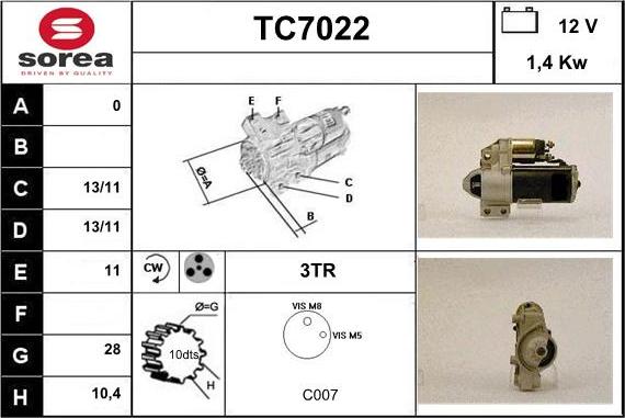 Sera TC7022 - Starteris autodraugiem.lv