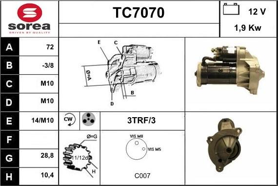 Sera TC7070 - Starteris autodraugiem.lv