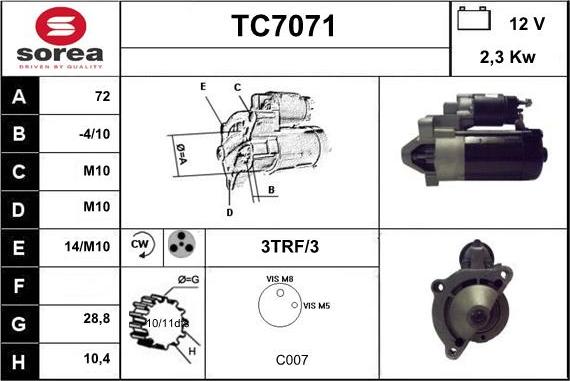 Sera TC7071 - Starteris autodraugiem.lv