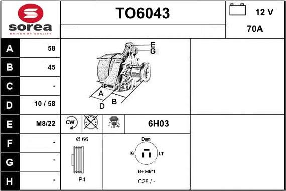 Sera TO6043 - Ģenerators autodraugiem.lv