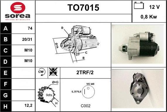 Sera TO7015 - Starteris autodraugiem.lv