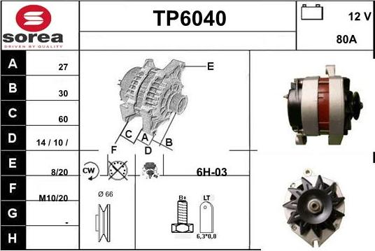 Sera TP6040 - Ģenerators autodraugiem.lv