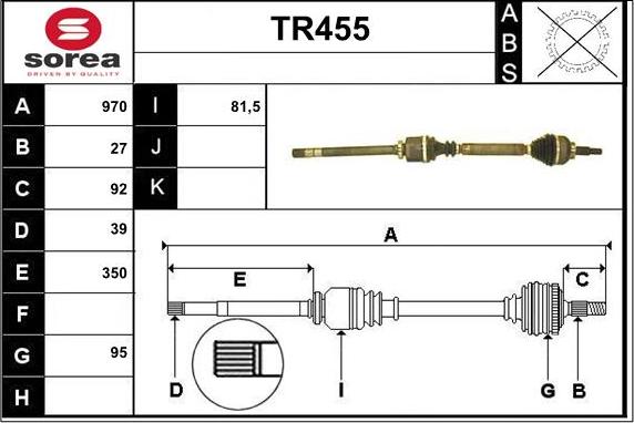 Sera TR455 - Piedziņas vārpsta autodraugiem.lv