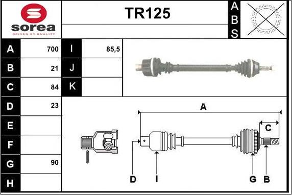 Sera TR125 - Piedziņas vārpsta autodraugiem.lv