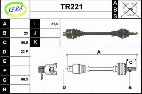 Sera TR221 - Piedziņas vārpsta autodraugiem.lv