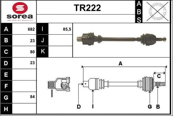 Sera TR222 - Piedziņas vārpsta autodraugiem.lv