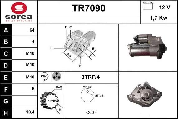 Sera TR7090 - Starteris autodraugiem.lv