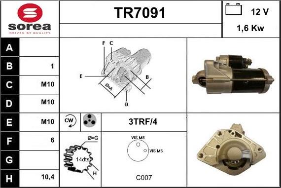 Sera TR7091 - Starteris autodraugiem.lv