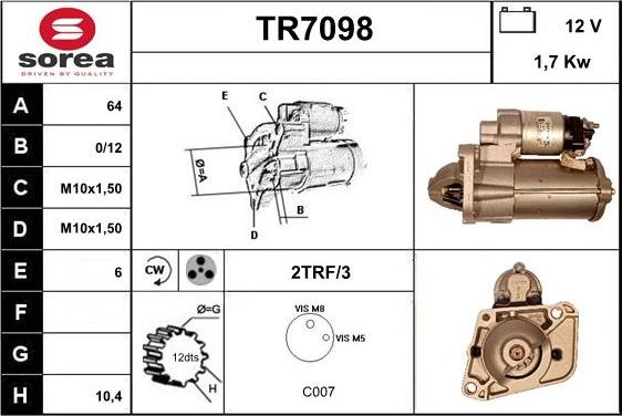 Sera TR7098 - Starteris autodraugiem.lv