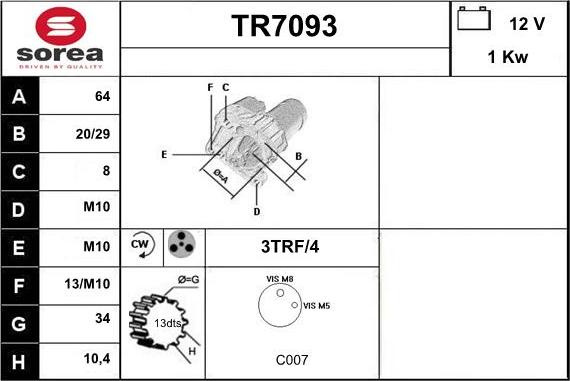 Sera TR7093 - Starteris autodraugiem.lv