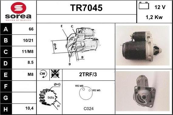 Sera TR7045 - Starteris autodraugiem.lv