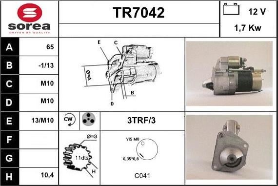 Sera TR7042 - Starteris autodraugiem.lv