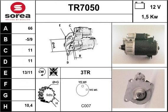 Sera TR7050 - Starteris autodraugiem.lv