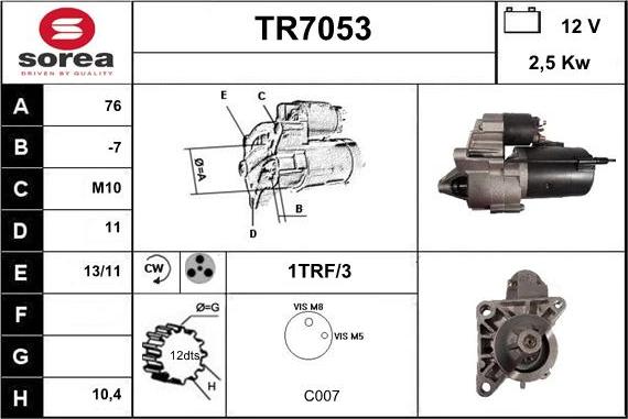 Sera TR7053 - Starteris autodraugiem.lv