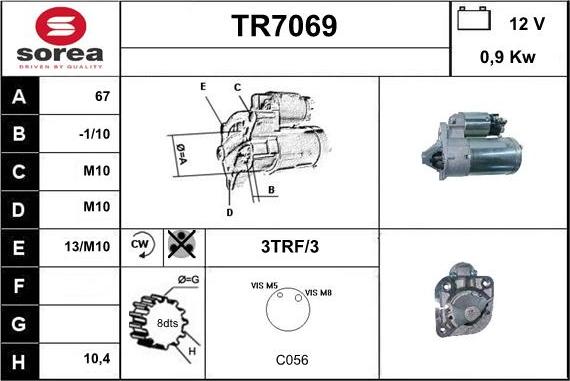 Sera TR7069 - Starteris autodraugiem.lv