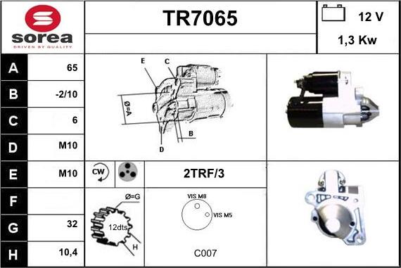 Sera TR7065 - Starteris autodraugiem.lv