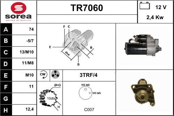 Sera TR7060 - Starteris autodraugiem.lv