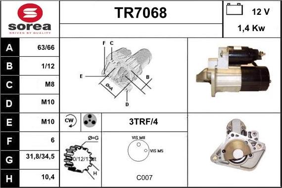 Sera TR7068 - Starteris autodraugiem.lv