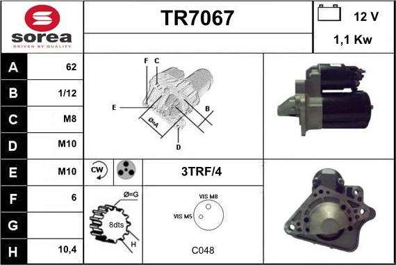 Sera TR7067 - Starteris autodraugiem.lv