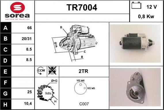 Sera TR7004 - Starteris autodraugiem.lv