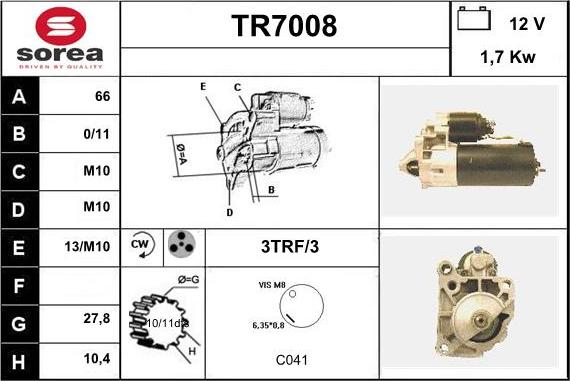 Sera TR7008 - Starteris autodraugiem.lv