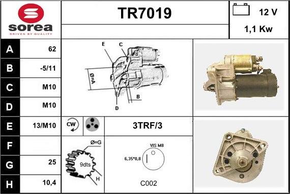 Sera TR7019 - Starteris autodraugiem.lv